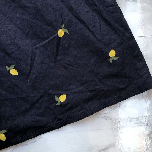 Lane Bryant Women 38/40 Smocked Sleeveless Blouse Navy with Lemon Print New - Picture 10 of 12